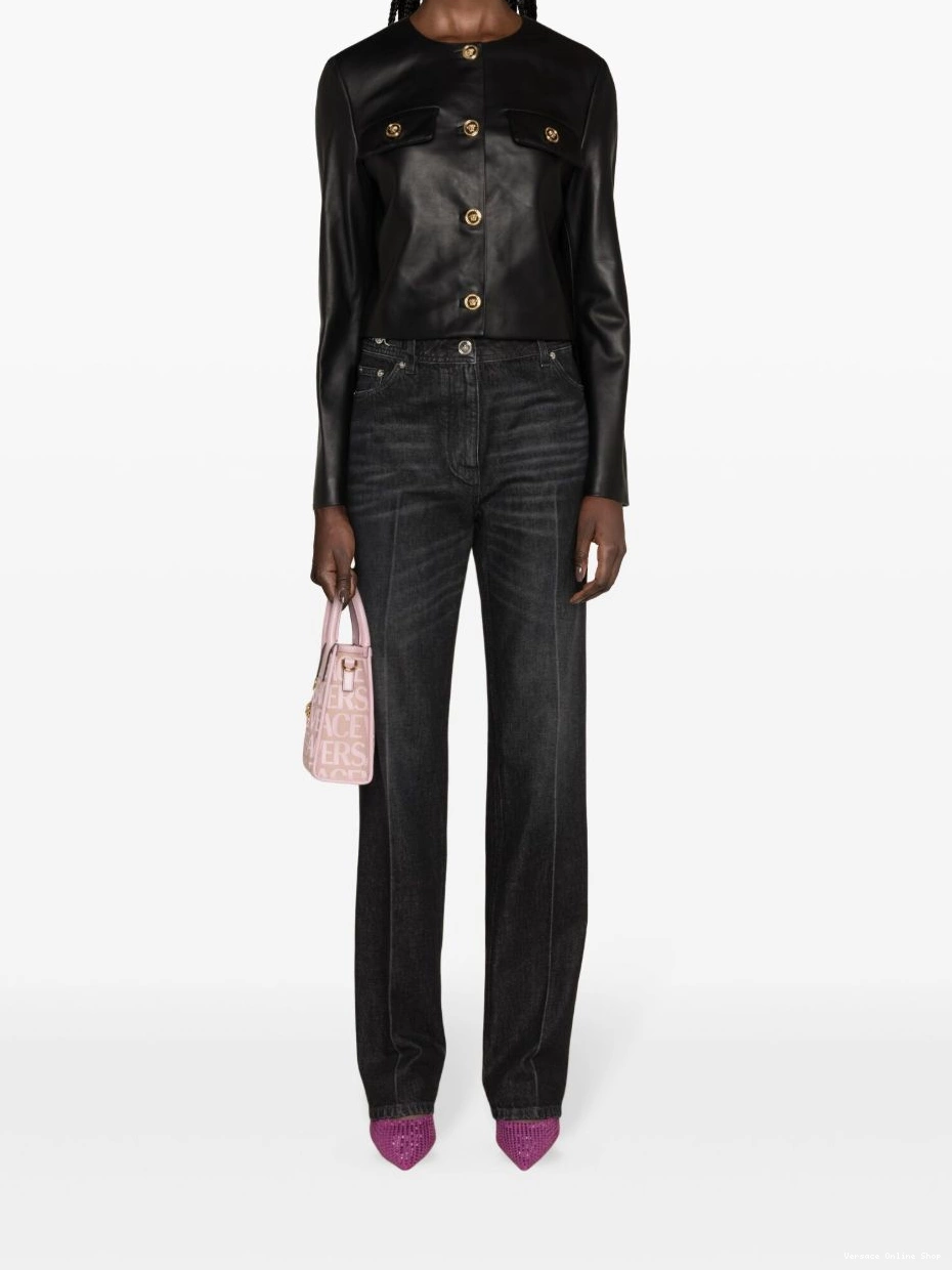 Affordable leather Medusa Women jacket Versace 0612
